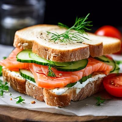 Сэндвич с лососем в Moyo по цене 375 ₽