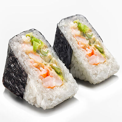 Онигири с креветкой в Вкус и лосось по цене 310 ₽