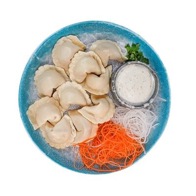 Вареники с картофелем и грибами жареные, с соусом спешиал в Поке-маN по цене 149 ₽