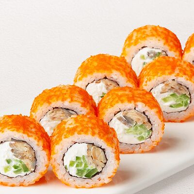 Ролл Филадельфия в масаго с угрем в Суши Wok по цене 609 ₽