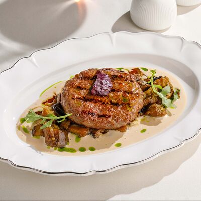 Бифштекс с печёным баклажаном в Cristal по цене 1500 ₽