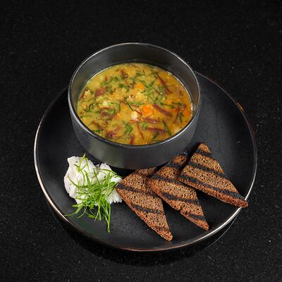 Суп гороховый с копченой уткой в Рестобар Гриль 39 по цене 500 ₽