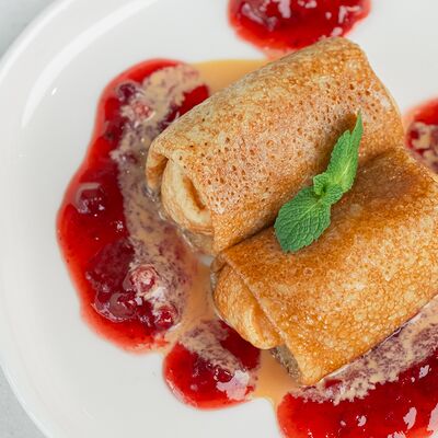 Блинчики с яблоком и грецким орехом в Неспешник по цене 675 ₽