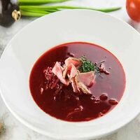 Холодный борщ с говядиной в Винегрет