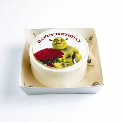 Бенто фотопечать Шрек с букетом в Горький 1932 по цене 2100 ₽