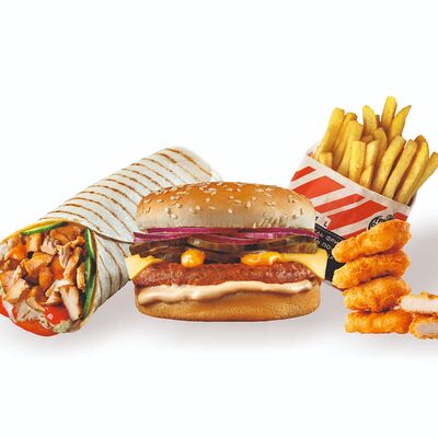 Микс-сет с шавермой и чизбургером в Три соуса по цене 809 ₽