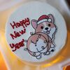 Бенто-торт на Новый год с новогодним корги и надписьюв Miracle bakery по цене 2290