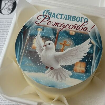 Бенто-торт С рождеством голубь в Кондитерская КонфеткаПитер по цене 2100 ₽
