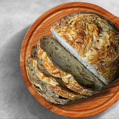 Хлеб пшеничный с семечками бездрожжевой в MaMa Mia по цене 24 ₽