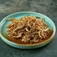 Греча с кореньями и лисичками в Катюша Katyusha