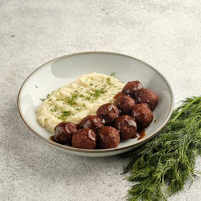Фрикадельки куриные в соусе демиглас с гарниром в Wokker Express по цене 399 ₽