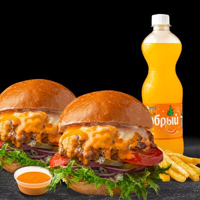 Комбо для двоих в Black Star Burger по цене 1628 ₽