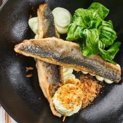 Филе Сибаса с муссом из брокколи в Чентуриппе по цене 975 ₽