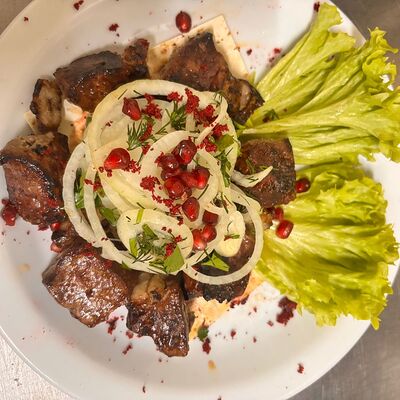 Шашлык из бараньей печени с курдюкомв ЦАРЬ по цене 465 ₽