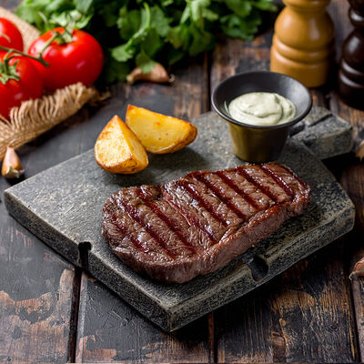 Стейк из мраморной говядиныв Manny's Burger по цене 1550 ₽