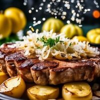 Свиная шея с картофельными дольками в Йохан-Пивохан