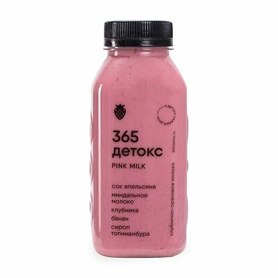 Напиток безалкогольный Клубничное молоко Pink milk 365 detox в Азбука Вкуса Экспресс Меню по цене 340 ₽