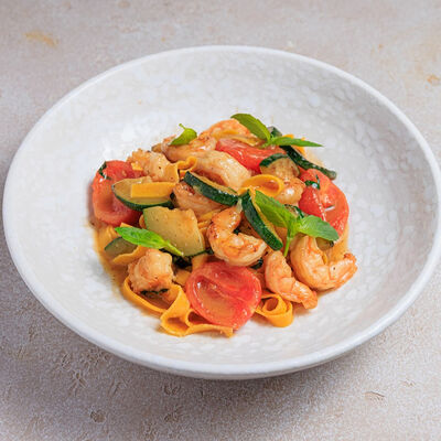 Паста Тальятелле с креветками в Bocconcino по цене 1080 ₽