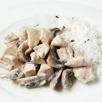 Куриное фрикасе с грибами и рисом в Фитнес меню