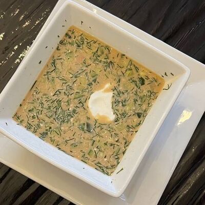 Окрошка с ветчиной на квасе в Длинный нос по цене 200 ₽