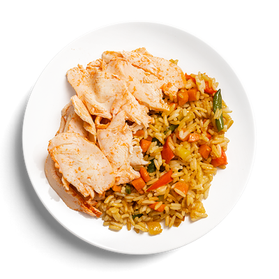 Куриная грудка с рисом и овощами в Кухня на районе по цене 309 ₽