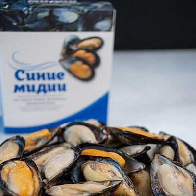 Мидии синие на половинках раковины 30-45 в Red Раки по цене 1450 ₽