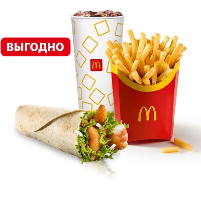 Шримп Ролл Большой МакКомбо в Макдоналдс по цене 343 ₽
