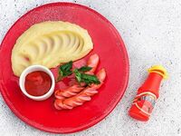 Сосиски (жареные или отварные) с пюре в Mojo