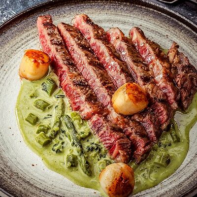 Стейк рибай с морским гребешком в Ваще Огонь по цене 890