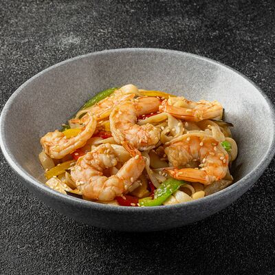 Пшеничная лапша с креветками в Роллофф по цене 499 ₽