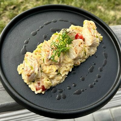 Треска с орзо в сливочном соусе в Причал by АкваЛэнд по цене 820 ₽