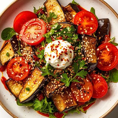 Салат с хрустящими баклажанами в Ракушка по цене 650 ₽