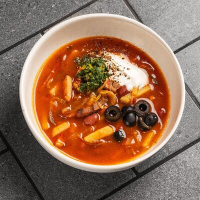 Солянка по-грузински с солеными лимонами и красной фасолью в Дзеими по цене 548 ₽