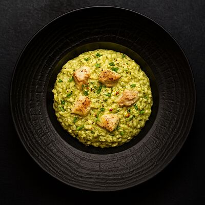Ризотто с цыплёнком в сливочном песто в CAFE BAZAR по цене 550 ₽