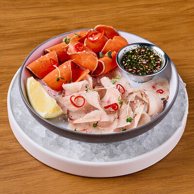 Строганина Муксун и Нерка в Клёво по цене 980 ₽