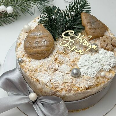 Торт Наполеон С новым годом в Кондитерская Конфетка Питер по цене 3750 ₽