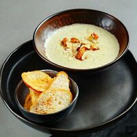 Крем-суп из брокколи с креветками в Hookah Place Vostok