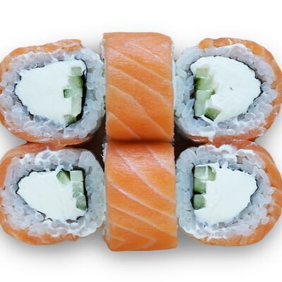 Круглый ролл Филадельфия с лососем в Sushi Fish по цене 530 ₽