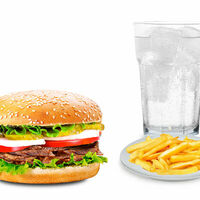 La Meat Burger, фри и напиток на выбор в LA Burger & Pizza