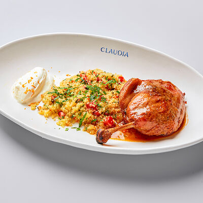 Утиная ножка, кускус в Claudia по цене 1490 ₽