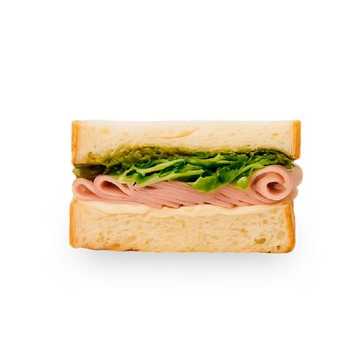 Половинка сэндвича с мортаделлой и песто в Coffee Machine по цене 320 ₽