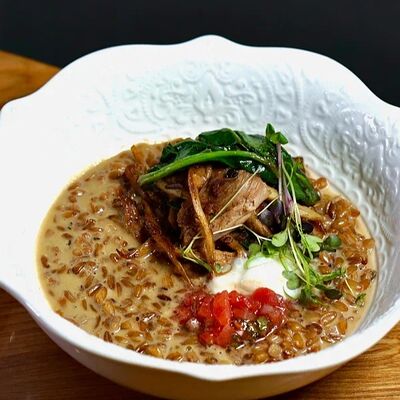 Ризотто из полбы с томленой уткой в Ива по цене 1195 ₽