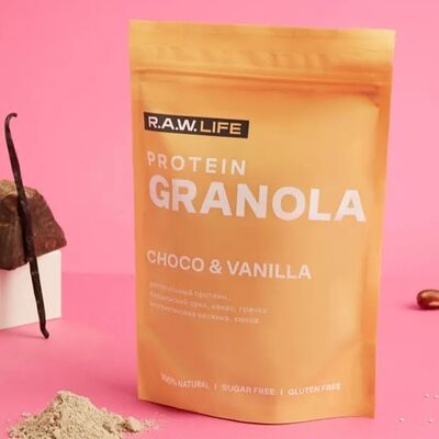 Гранола протеиновая Protein Granola Choco & Vanilla Raw Life в Вегетарианское кафе Ananda по цене 490 ₽