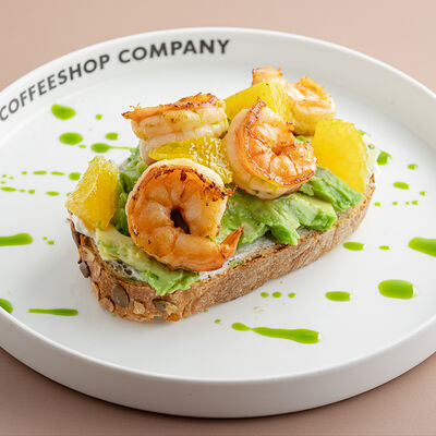 Авокадо-тост с креветками и апельсином в Coffeeshop Company по цене 640 ₽