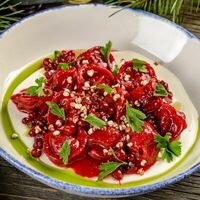 Пельмени с олениной и сметаной кимчхи в Веранда