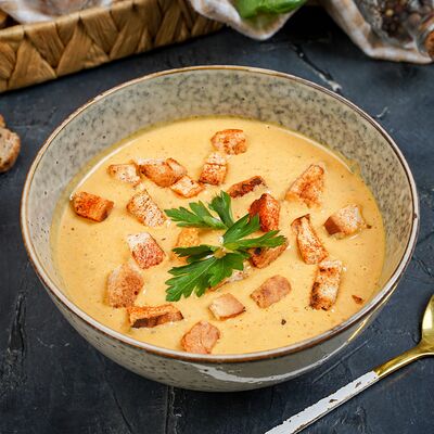 Тыквенный крем-суп в Deus Burgers по цене 330 ₽