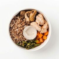 Боул с курицей, гречкой и грибами в smart day
