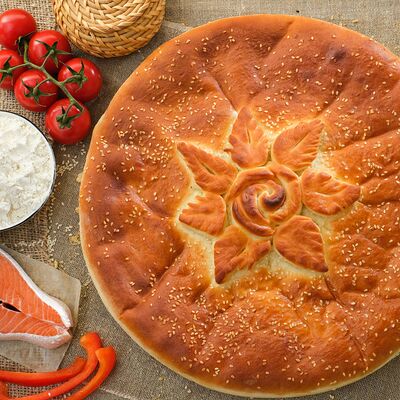 Пирог с форелью и овощами в Пироги по-коми по цене 4049 ₽