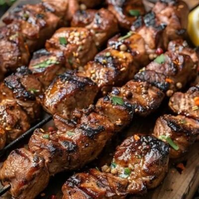 Шашлык из говяжьей вырезки в Пандок по цене 750 ₽