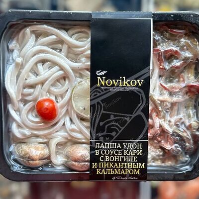Лапша Удон в соусе кари с вонголе и пикантным кальмаром (Novikov)в Red Раки по цене 1250 ₽